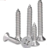 304 stainless steel flat head self tapping screw countersunk head wood screw furniture cross tapping screw thread clear