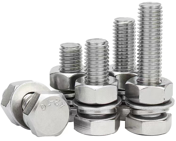 Stainless steel hexagonal bolt high-strength screw nut M8 201 304 316 DIN933 hexagonal head full tooth screw can be cus