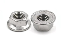 304 stainless steel fasteners, bolts, flange nuts, DIN6923 anti slip nuts