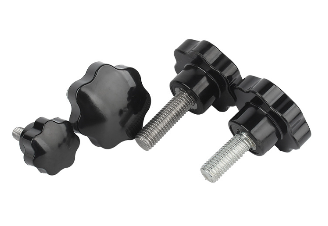 Carbon steel stainless steel plum blossom handle screw star shaped hand twisted rubber head with handle bolt plastic tw