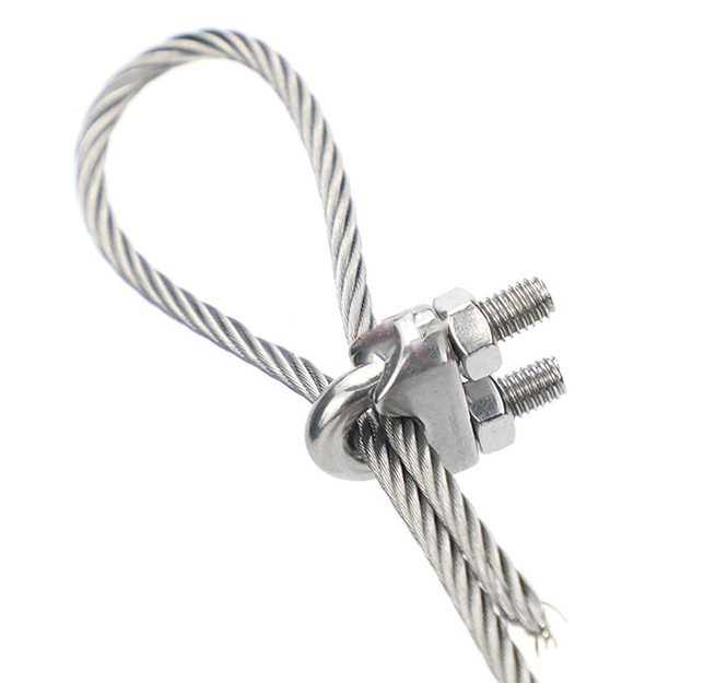 304 stainless steel wire rope single chuck decorative rope clamp fixed brake double clamp head, carbon steel wire rope