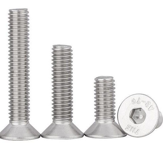 304 stainless steel countersunk hexagonal head screw, flat head screw, flat cup bolt DIN7991, complete specifications