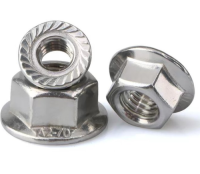 304 stainless steel fasteners, bolts, flange nuts, DIN6923 anti slip nuts
