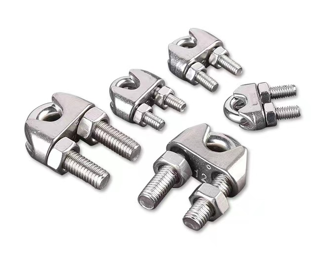 304 stainless steel wire rope single chuck decorative rope clamp fixed brake double clamp head, carbon steel wire rope