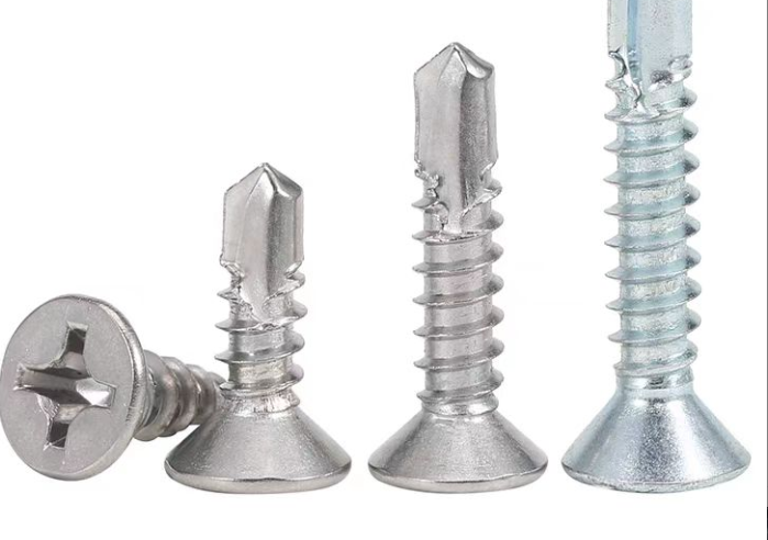 304 410 stainless steel drill tail steel wire countersunk cross groove self tapping self tapping tail screw flat head s