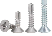 304 410 stainless steel drill tail steel wire countersunk cross groove self tapping self tapping tail screw flat head s