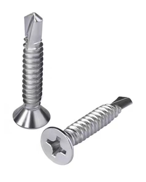 304 410 stainless steel drill tail steel wire countersunk cross groove self tapping self tapping tail screw flat head s