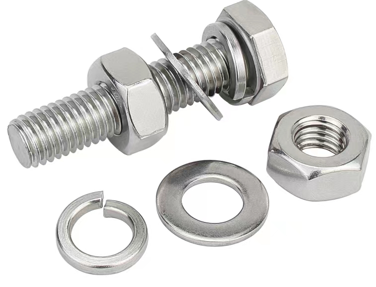 Stainless steel hexagonal bolt high-strength screw nut M8 201 304 316 DIN933 hexagonal head full tooth screw can be cus