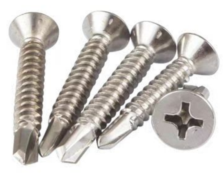 304 410 stainless steel drill tail steel wire countersunk cross groove self tapping self tapping tail screw flat head s