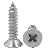 304 stainless steel flat head self tapping screw countersunk head wood screw furniture cross tapping screw thread clear