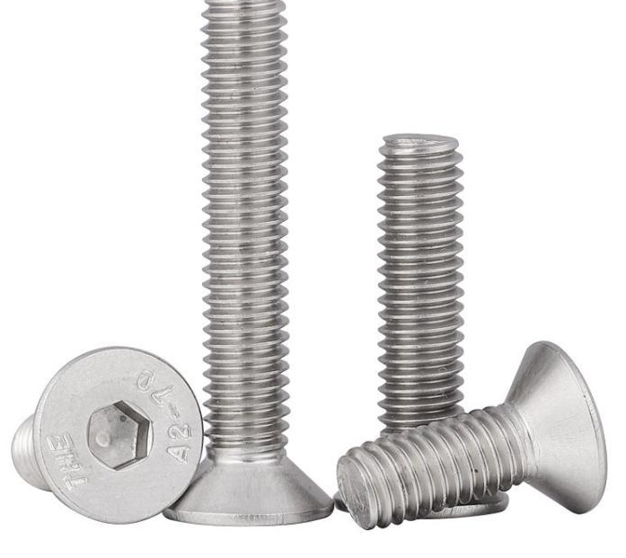 304 stainless steel countersunk hexagonal head screw, flat head screw, flat cup bolt DIN7991, complete specifications