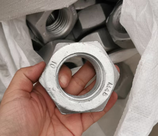 Hexagonal hot-dip galvanized nut for photovoltaic power tower project with 4.8-6.8-8.8 grade outdoor nuts, strong anti-